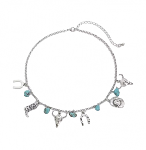 Lănțișor la Bază Gâtului cu 6 Charmuri EVNC - Western Retro Choker
