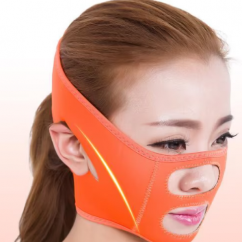 Masca pentru relaxare faciala, CRM, Face Lifting, reglabila, universala, oranj [4]