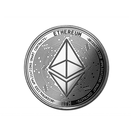 Monede pentru colectionari - Moneda crypto pentru colectionari, GMO, Ethereum ETH, argintiu