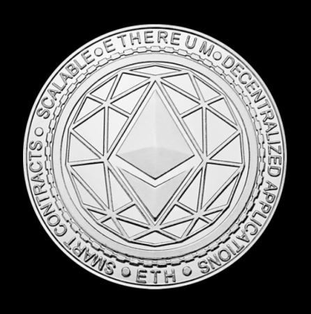 Moneda crypto pentru colectionari, GMO, Ethereum ETH, argintiu [1]
