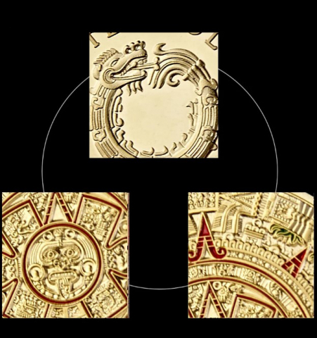 Moneda crypto pentru colectionari, GMO, Maya Aztec, aurie [2]