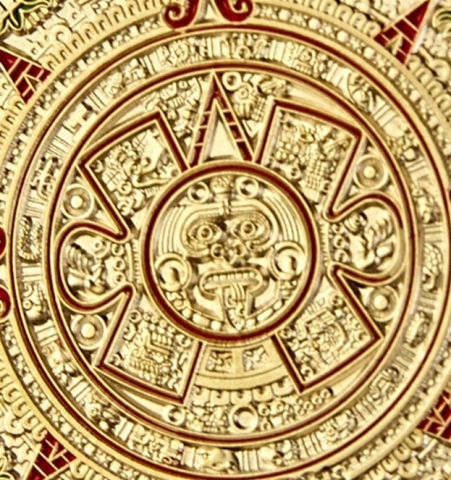 Moneda crypto pentru colectionari, GMO, Maya Aztec, aurie [1]