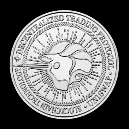 Moneda crypto pentru colectionari, GMO, Uniswap UNI, argintie [1]