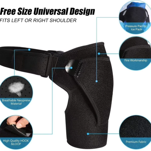 Orteza pentru umar, CRM, suport reglabil, unisex, pentru umarul stang sau drept, negru [3]