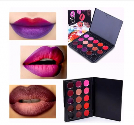 Paleta cu 15 nuante de rujuri, Lip Gloss Palette, EVNC, culori hidratante si mate [1]