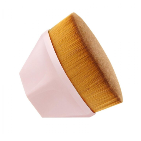 Pensula cosmetica profesionala pentru fond de ten, pudra si produse lichide, CRM, portabila, roz [5]