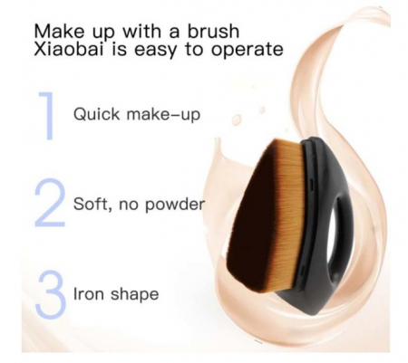 Pensula pentru aplicarea fondului de ten, EVNC, Small Iron Foundation Brush, negru, model fier de calcat [1]