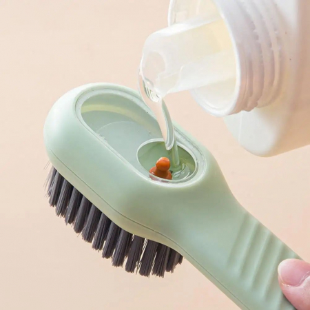 Perie pentru curatare cu recipient pentru detergent, ADM, Soft Bristles Brush, verde [1]