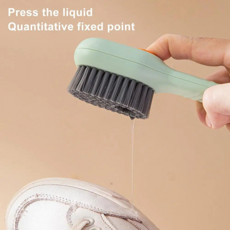 Perie pentru curatare cu recipient pentru detergent, ADM, Soft Bristles Brush, verde [8]