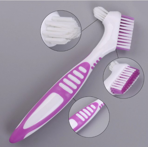 Periuță de dinți ergonomică EVNC Brush Effective Oral cu cap dublu - Mov [3]