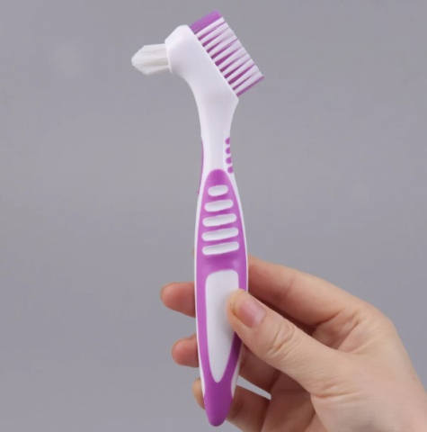 Periuță de dinți ergonomică EVNC Brush Effective Oral cu cap dublu - Mov [2]
