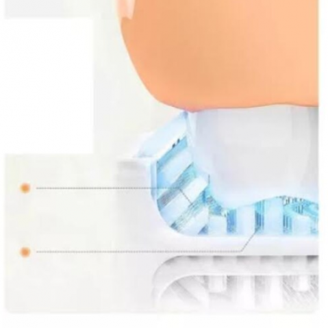 Periuta de dinti forma U, CRM, pentru copii, 0-2 ani, ergonomica, din silicon, galben [4]