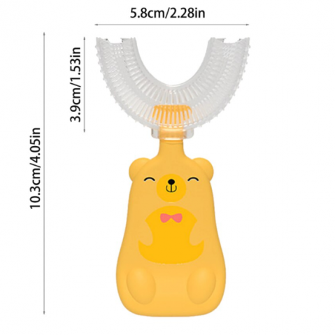 Periuta de dinti pentru copii, forma U, CRM, in forma de ursulet, 1-7 ani, din silicon moale [5]