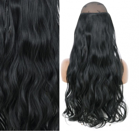 Peruca breton cu suvite laterale, EVNC, Cleopatra, brunet [3]