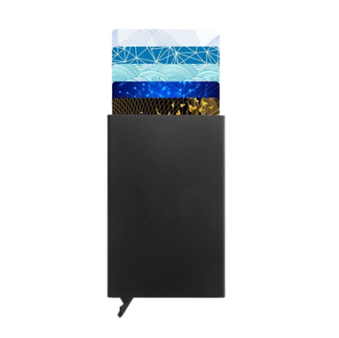 Portcard slim din aluminiu, ADM, securizat RFID, negru [4]