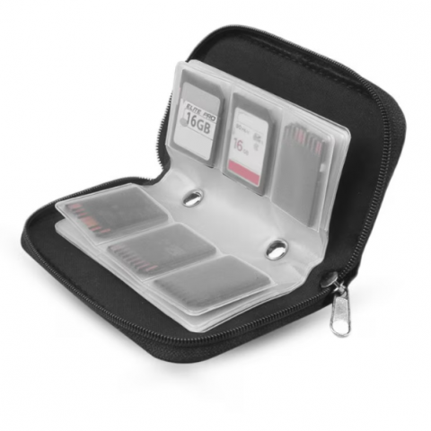 Portofele smart - Portofel Organizator pentru Carduri SD/MMC/MS/PRO Duo, CRM, 22 Compartimente, Negru