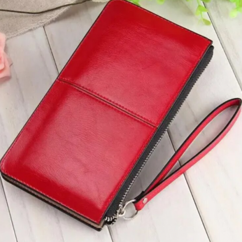 Portofel pentru femei, CRM, din Piele, cu Fermoar, Rosu, 21 x 11.5 cm [1]