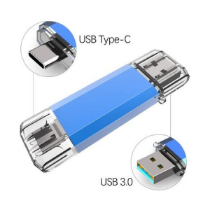 Stick de memorie cu USB 3.0 si USB Type C, GMO, albastru, 32GB [1]