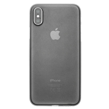 Husa mata pentru iPhone X, shockproof, anti amprenta, anti praf, gri translucida [1]