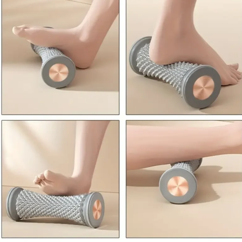 Ingrijire personala - Rola masaj multifunctionala, CRM, pentru picioare si spate, reflexoterapie manuala, portabila, gri