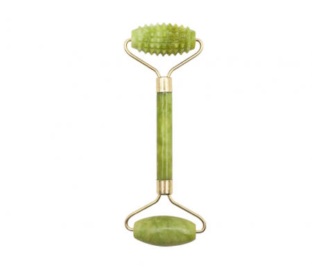 Rola pentru masaj facial din piatra jad, Massage Roller, ADM, verde