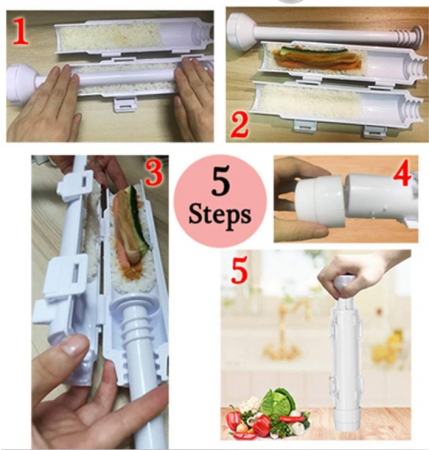 Instrument pentru preparare sushi, EVNC, Sushi Roller Kit, alb [1]