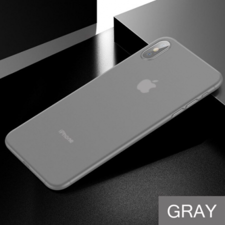 Husa mata pentru iPhone X, shockproof, anti amprenta, anti praf, gri translucida [2]