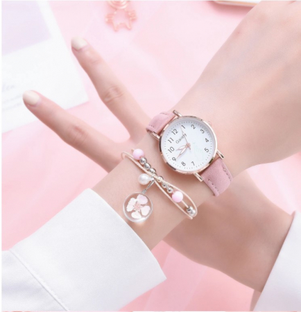 Set ceas elegant cu bratara, EVNC, Geneva Pink, Roz [2]