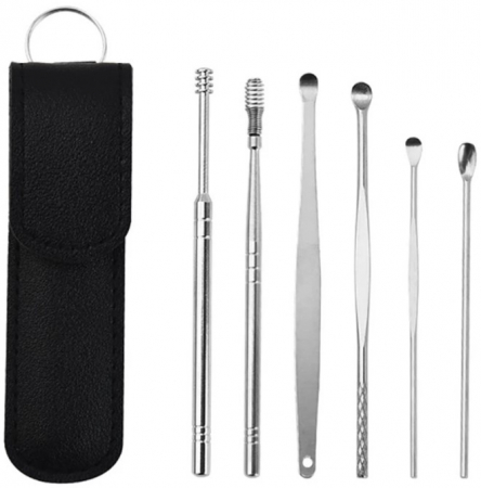 Aparate & Accesorii ingrijire personala - Kit pentru curatatea urechilor, EVNC, 6 piese,  include etui pentru depozitare si  transport
