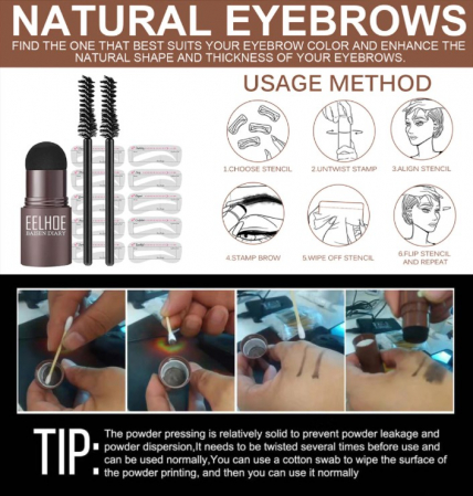 Kit pentru sprancene, EVNC, Shaping eyebrow, tip stampila, medium brown [2]