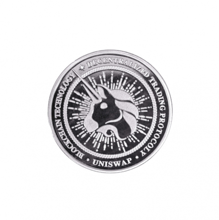Monede pentru colectionari - Moneda crypto pentru colectionari, GMO, Uniswap UNI, argintie