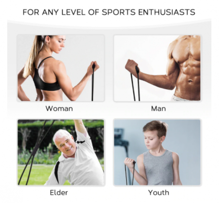 Coarda extensibila pentru antrenament fitness, prinderi multiple, latex natural, rezistenta mare [4]