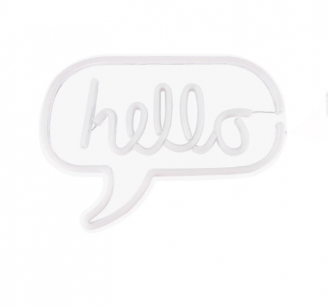 Decoratiuni - Semn luminos LED Neon „Hello” – mov, 31x22 cm, decor modern