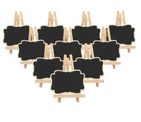 Decoratiuni - Set 10 numere pentru masa de nunta, EVNC, Mini Chalkboards, tip tabla, creta nu este inclusa