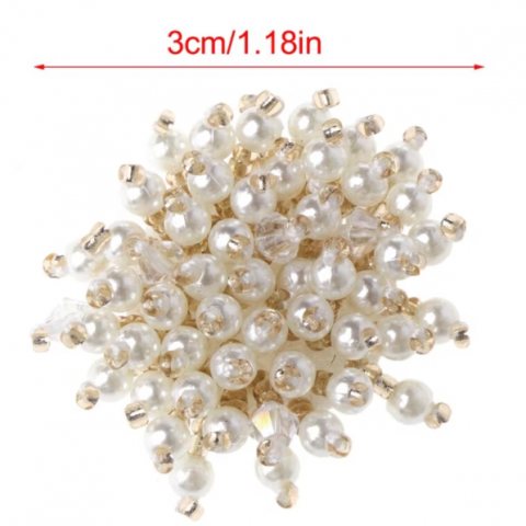 Set 2 accesorii decorative, CRM, 3 cm, alb-auriu [2]