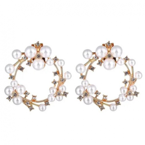 Accesorii vestimentare - Set 2 Accesorii Decorative, CRM, Pantofi/Geanta, Metal/Strass, Auriu, 5.5 cm