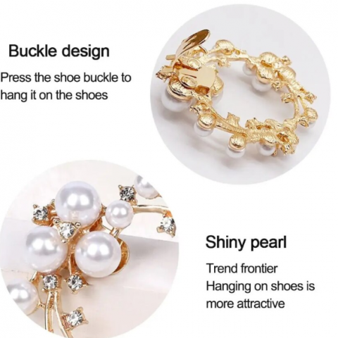 Set 2 Accesorii Decorative, CRM, Pantofi/Geanta, Metal/Strass, Auriu, 5.5 cm [1]
