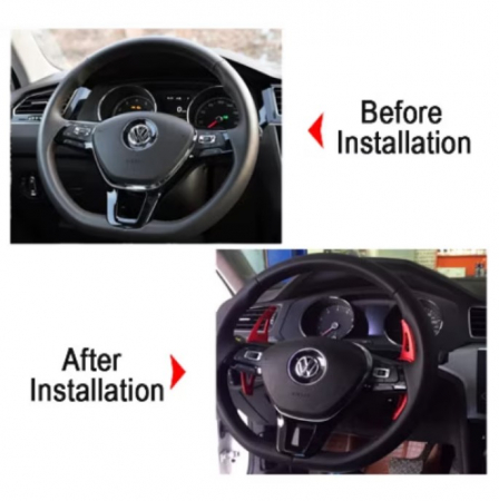 Set 2 padele volan pentru VW Passat B8, Tiguan MK2, Golf 7/8, Shift Paddle, argintii [2]