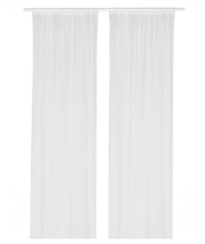 Decoratiuni - Set 2 Perdele Transparente EVNC - Alb/Cu Tiv pentru Baghetă, 280x300 cm