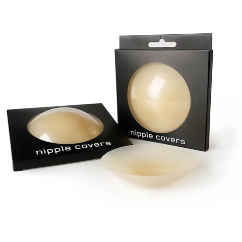 Ingrijire personala - Set 2 plasturi invizibili pentru sâni, CRM, Silicon, Reutilizabili, Nude (8 cm)