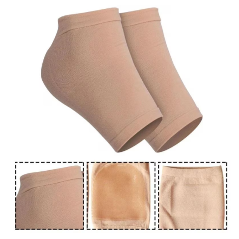 Set 2 protectii calcai cu gel, CRM, mansete elastice silicon, anti-durere si anti-frecare, bej, unisex [2]