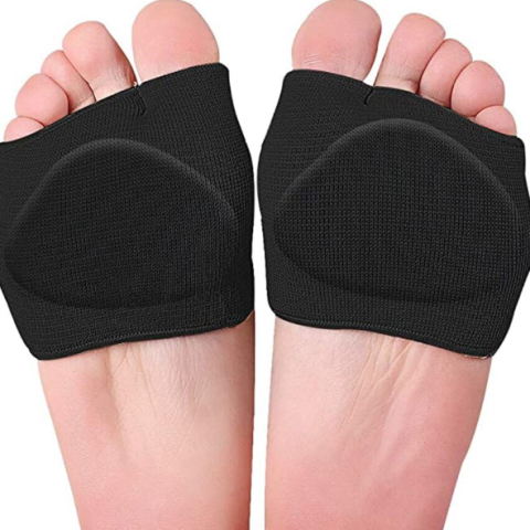 Ingrijire personala - Set 2 Protectii Monturi Picior, CRM, Suport Metatarsal Elastic, Antialunecare, Confort si Amortizare, Negru