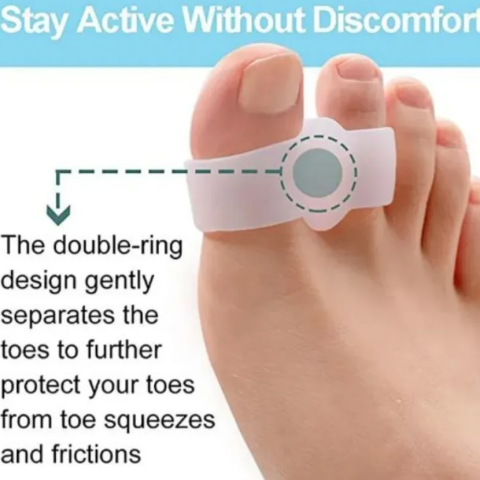 Set 2 Separatoare Degete Picioare, CRM, Silicon Moale, Corector Monturi, Alb, Universal [4]