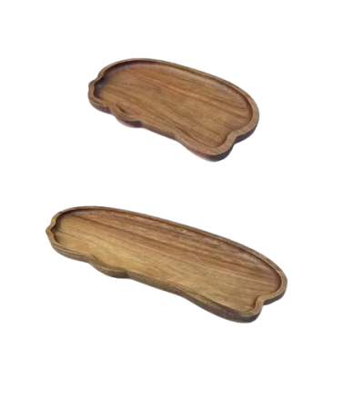 Articole pentru Bucatarie & Servire - Set 2 Tavițe Decorative din Lemn EVNC - Japanese Style Wooden