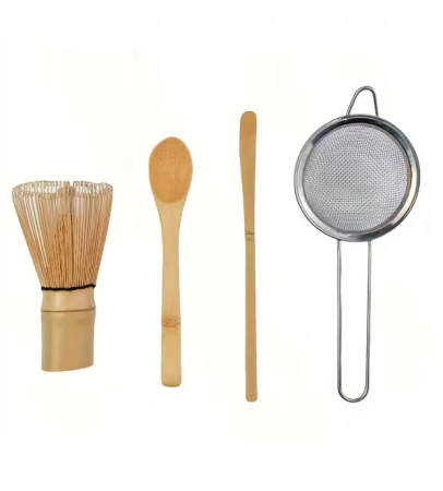 Articole pentru Bucatarie & Servire - Set 4 Instrumente „Zen Cha” EVNC - Bambus Natural, pentru Matcha Autentic