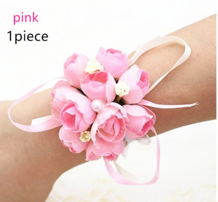 Set 5 bratari pentru domnisoare de onoare, Wedding time, EVNC, roz [1]