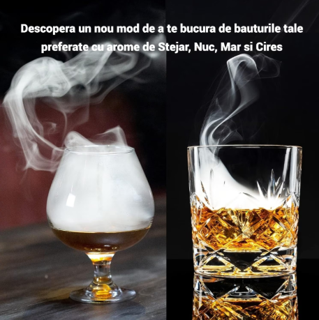 Set afumare bauturi, ADM, afumator whiskey, cu 4 arome naturale si accesorii [5]