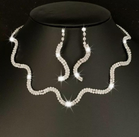 Set Bijuterii Damă ADM Emeline – Colier și Cercei cu Cristale, Design Elegant și Feminin [1]