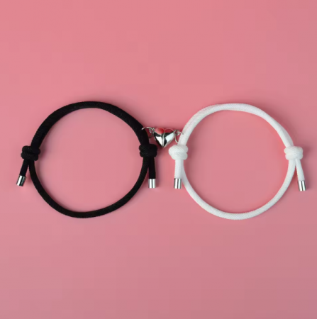 Set bratari de cuplu Magnetic Love, cu magnet si snur reglabil – Cadou pentru perechi [3]