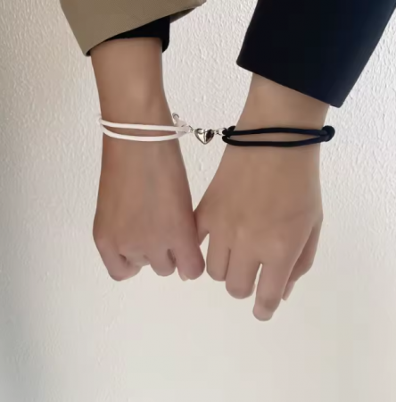 Set bratari de cuplu Magnetic Love, cu magnet si snur reglabil – Cadou pentru perechi [4]